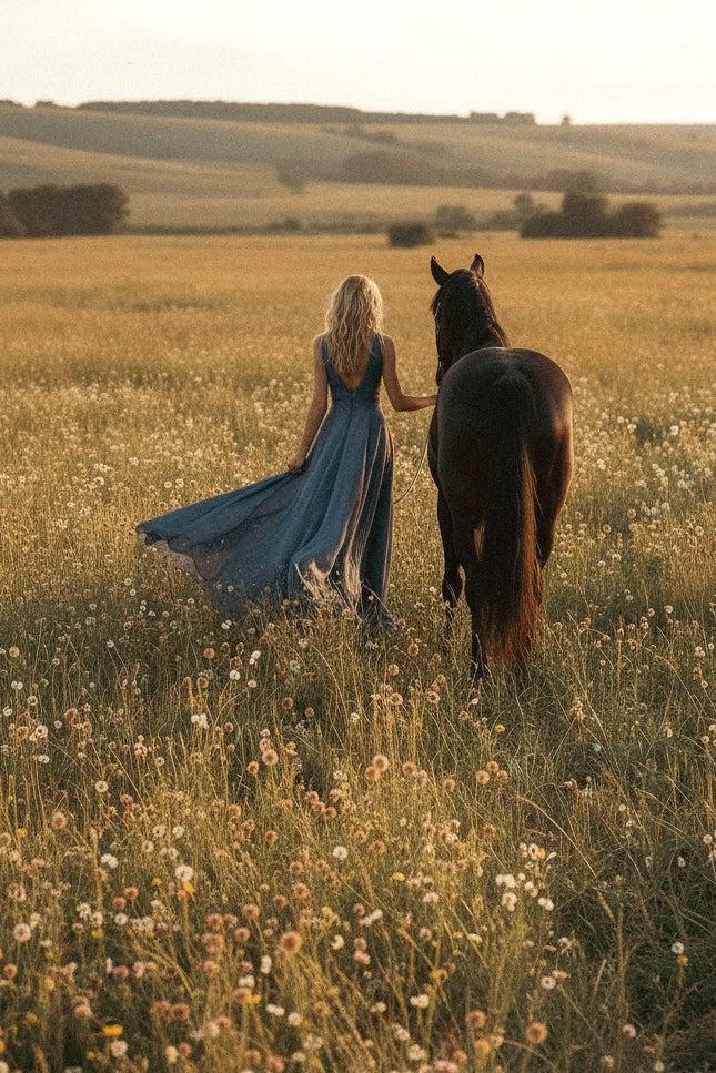 Zhenabia | ZHE Dress in Dusty Blue