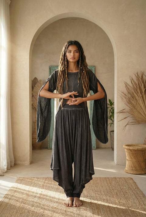 Zhenabia | MOON Blouse in Charcoal