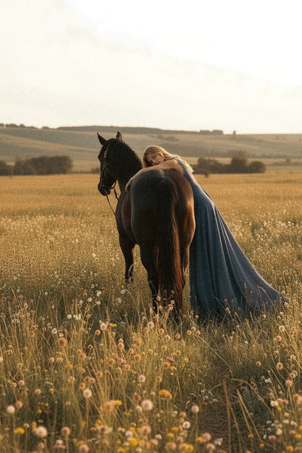 Zhenabia | ZHE Dress in Dusty Blue