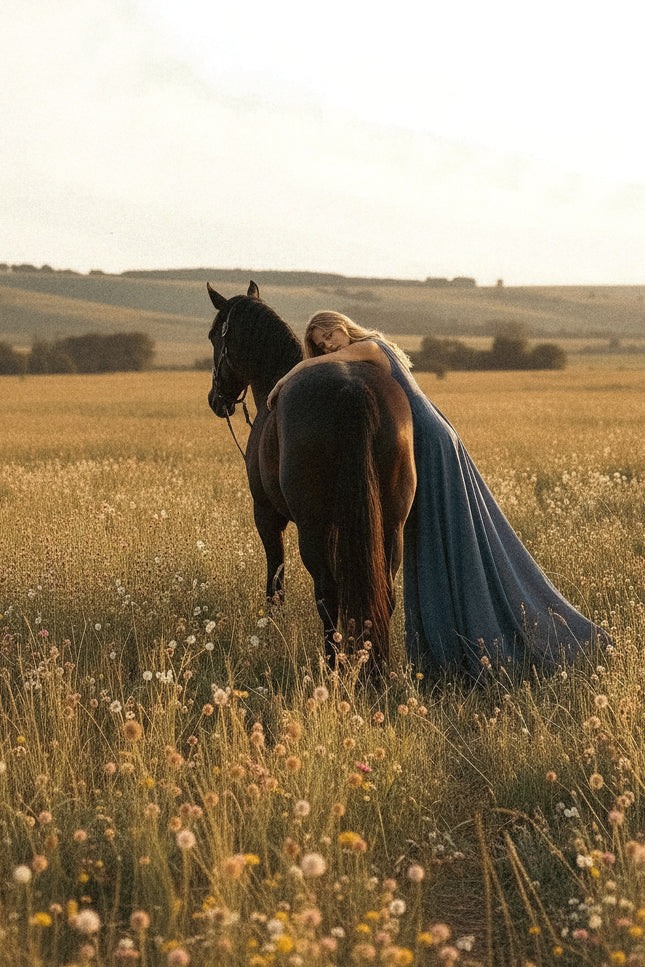 Zhenabia | ZHE Dress in Dusty Blue