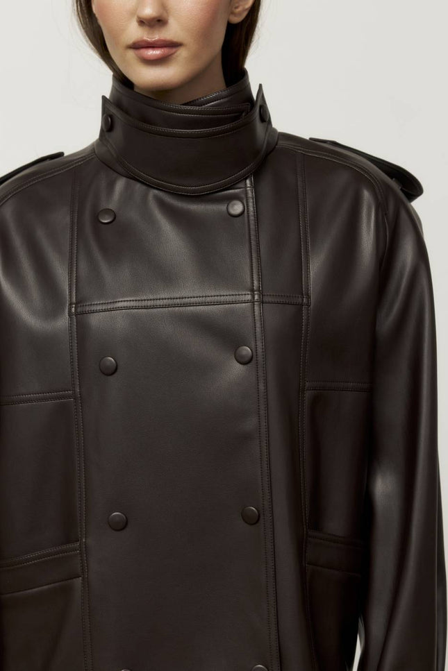 Kolosova | Chocolate Double-Breasted Jacket