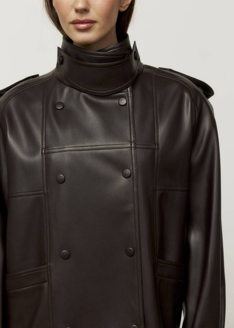 Kolosova | Chocolate Double-Breasted Jacket