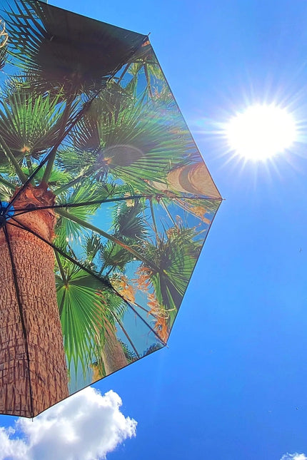 Paradise Umbrella – Tropical, Windproof & UPF50+ Protection.