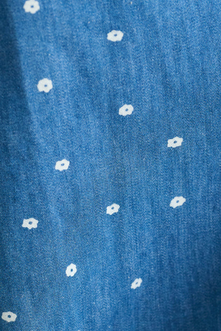Pasadena Flower Dot Blue Midaxi Skirt - Detail 3