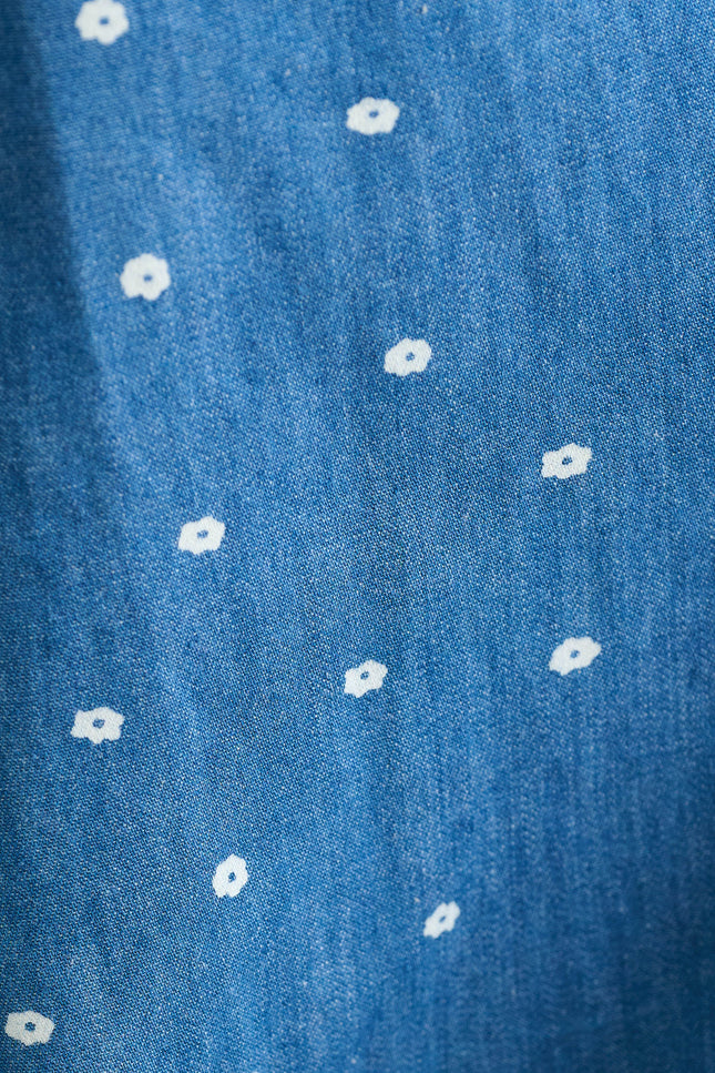 Pasadena Flower Dot Blue Midaxi Skirt - Detail 3