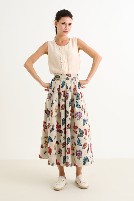 Pasadena Flutter Jacquard Midaxi Skirt - Detail 4