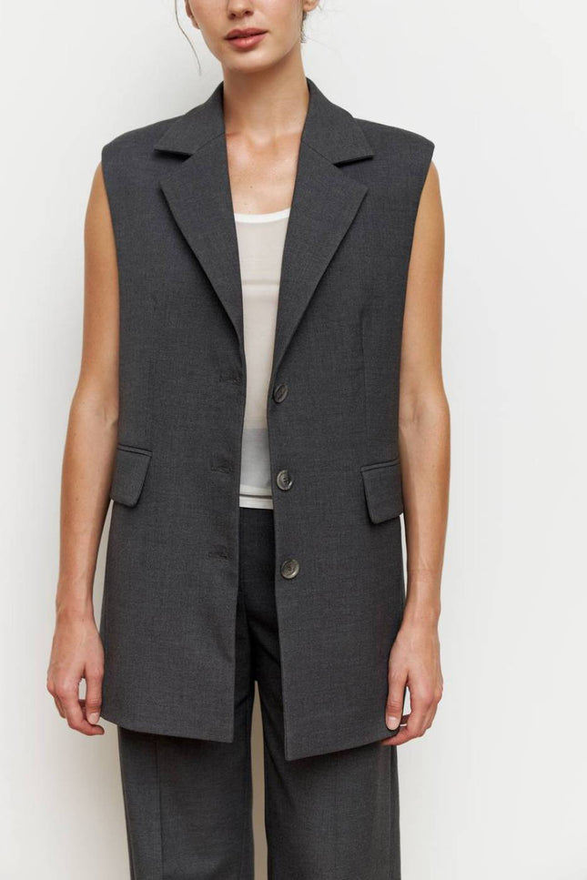 Kolosova | GRAPHITE VEST WITH STRAIGHT CUT