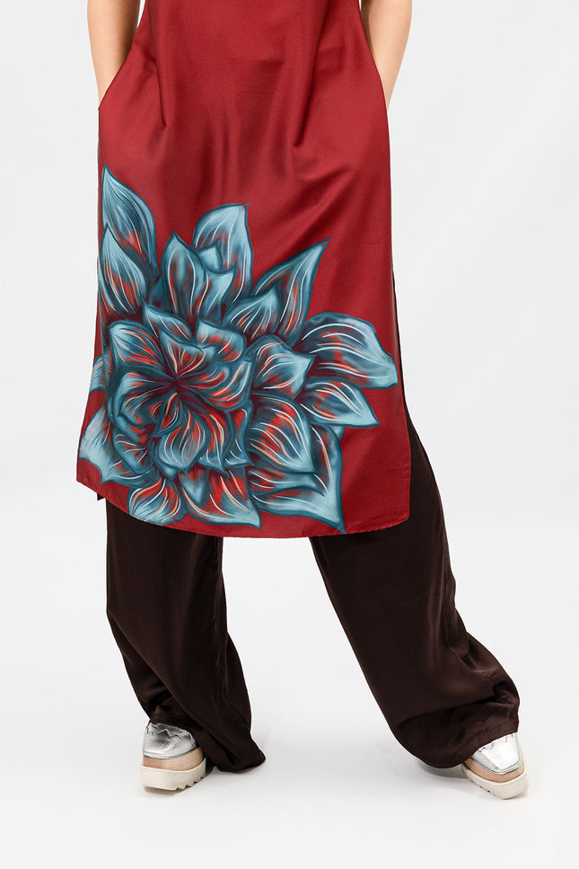 Janara Jones | Wine Blue Rose Print Cami Top