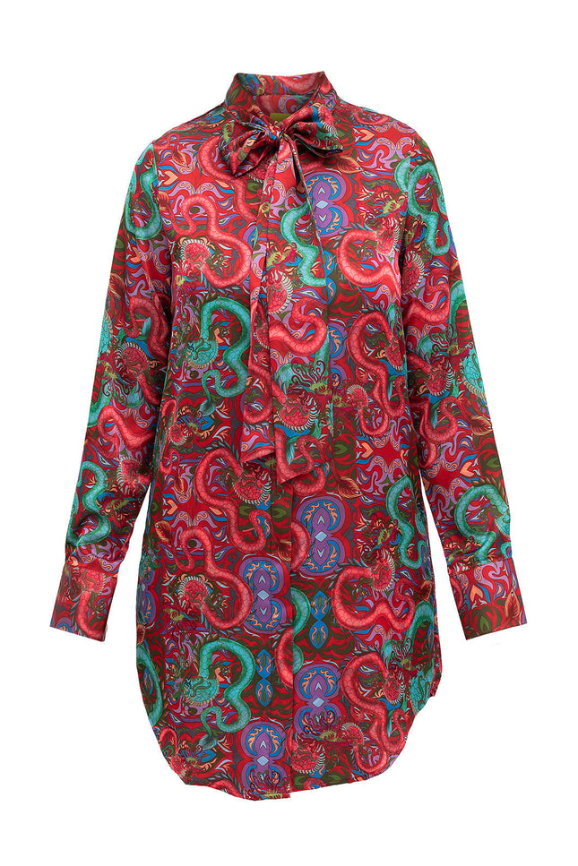 Janara Jones | Fantasy Print Blouse with Tie