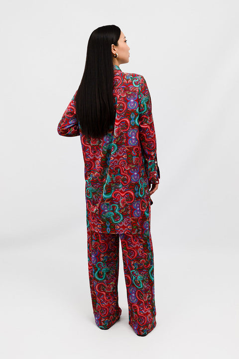 Janara Jones | Fantasy Print Blouse with Tie
