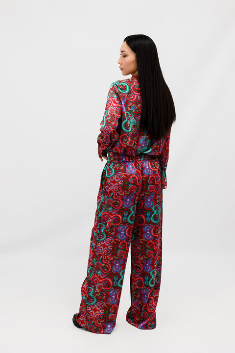 Janara Jones | Fantasy Print Blouse with Tie