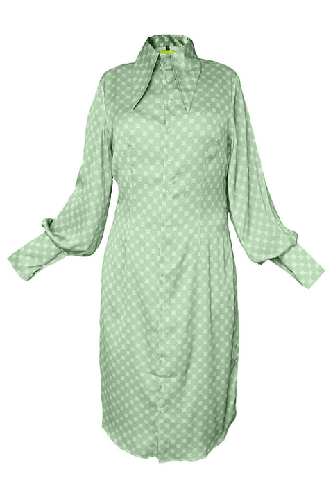 Janara Jones | Matcha Latte Shirt Midi Dress