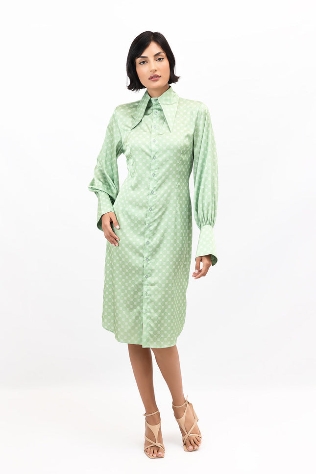 Janara Jones | Matcha Latte Shirt Midi Dress