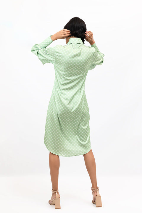 Janara Jones | Matcha Latte Shirt Midi Dress