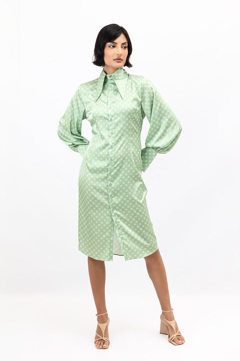 Janara Jones | Matcha Latte Shirt Midi Dress