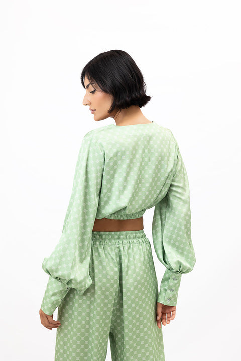 Janara Jones | Bluzka Matcha Latte z dekoltem V