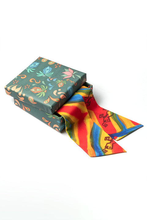 Janara Jones | Rainbow Lizards Print Twilly Shawl