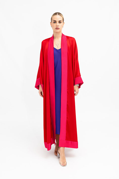 Janara Jones | Red Fuchsia Cuffs Abaya Kaftan