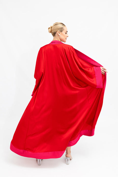 Janara Jones | Red Fuchsia Cuffs Abaya Kaftan