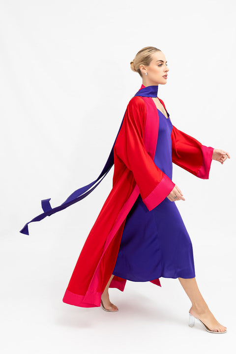 Janara Jones | Red Fuchsia Cuffs Abaya Kaftan