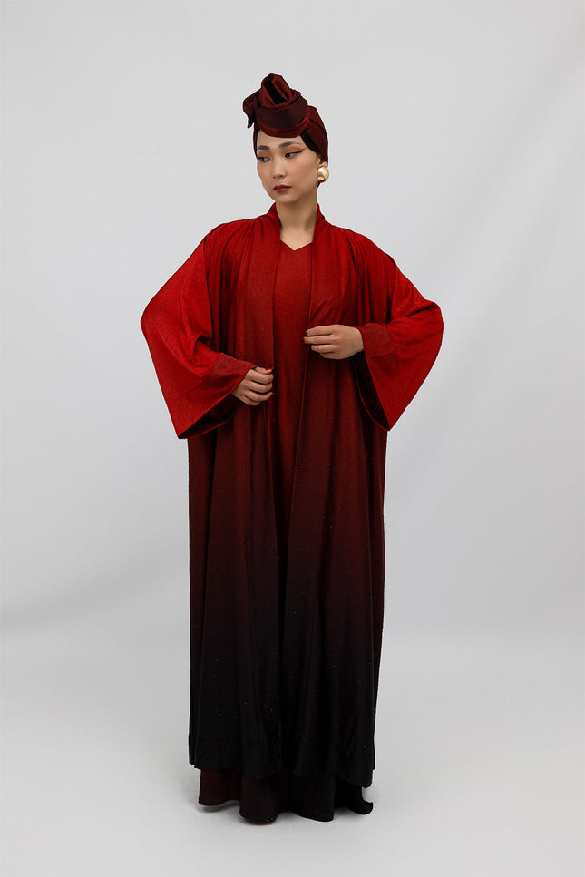 Janara Jones | Kaftan Abaya czerwone ombre