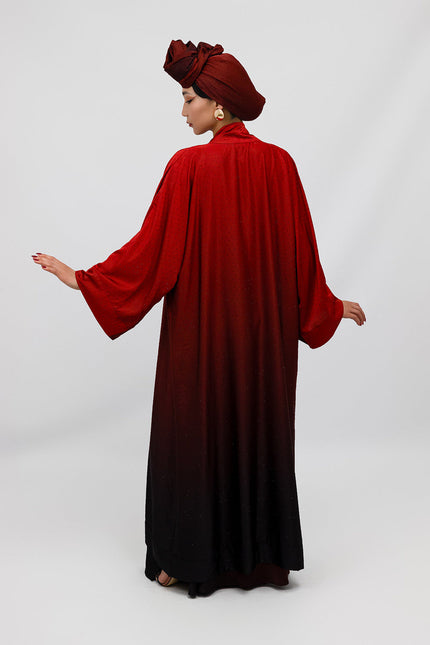 Janara Jones | Kaftan Abaya czerwone ombre