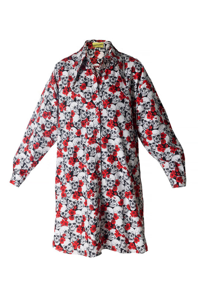 Janara Jones | Sculls And Poppies Mini Dress