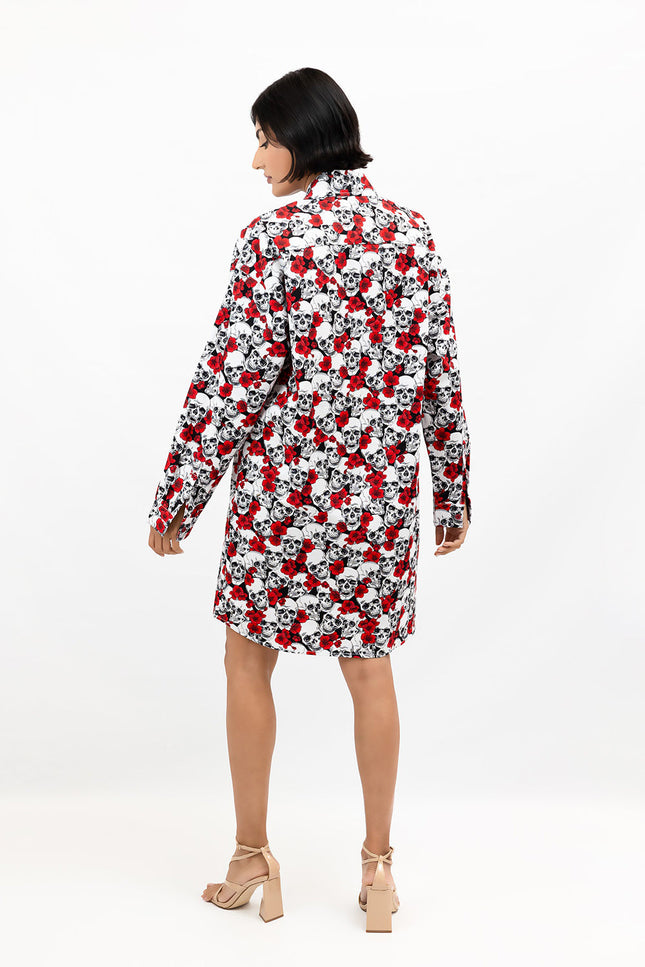 Janara Jones | Sculls And Poppies Mini Dress