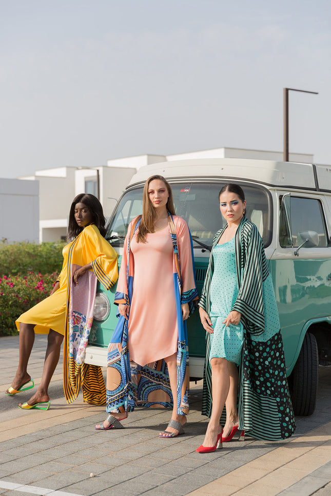 Janara Jones | Aquamarine Polkadot Scoop-Neck Midi Dress
