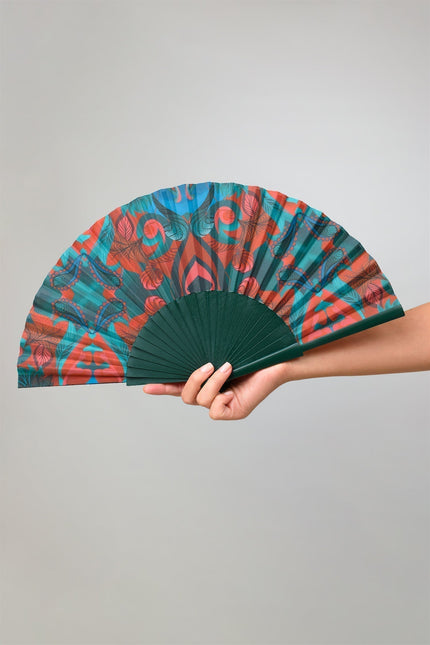 Janara Jones | Autumn Paisley Green Hand Fan