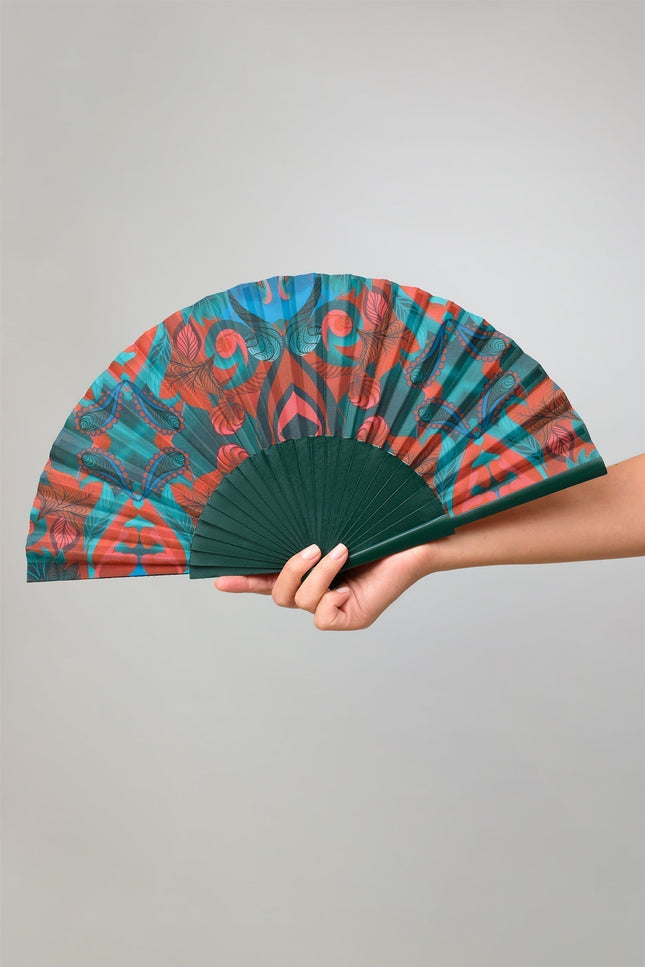 Janara Jones | Autumn Paisley Green Hand Fan