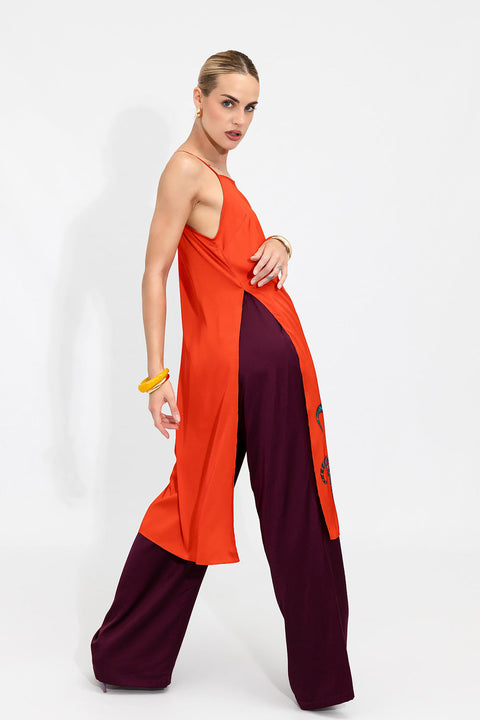 Janara Jones | Beetroot Wide Leg Trousers