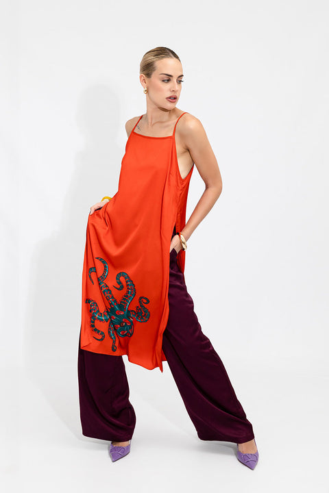 Janara Jones | Beetroot Wide Leg Trousers