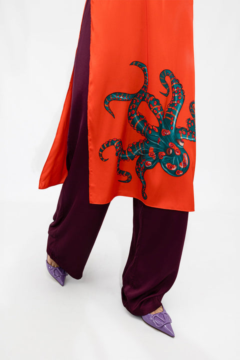 Janara Jones | Beetroot Wide Leg Trousers