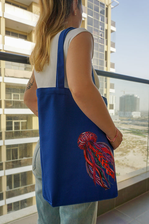 Janara Jones | Blue Jelly Fish Tote Bag