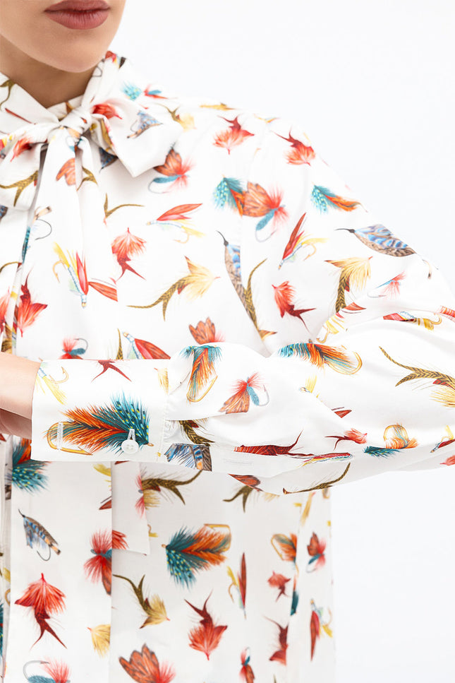 Janara Jones | Fishing Flies Mandarin Blouse
