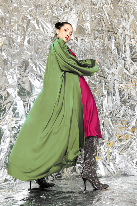 Janara Jones | Olive Satin Abaya Kaftan