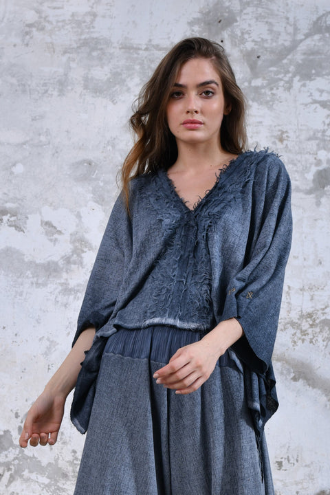 Zhenabia | PÜSKÜL Blouse in Dusty Blue