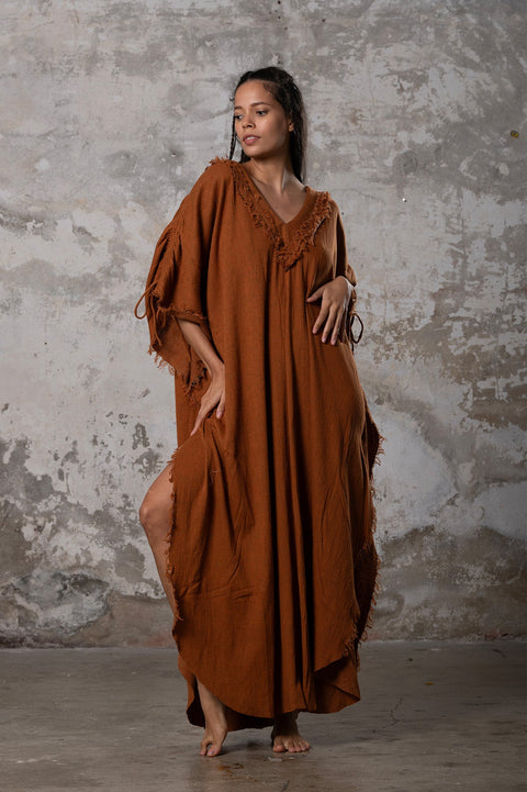 Zhenabia | PUSKUL Kaftan in Cinnamon