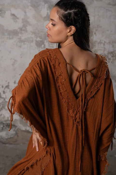 Zhenabia | PUSKUL Kaftan in Cinnamon