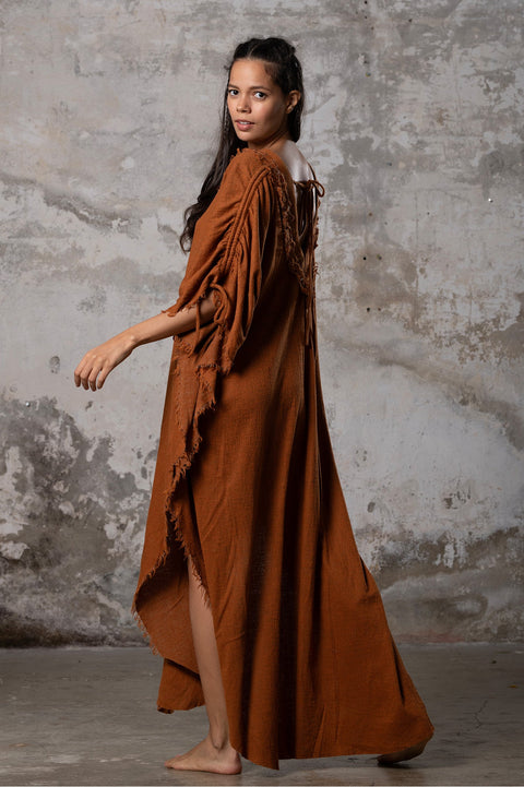 Zhenabia | PUSKUL Kaftan in Cinnamon