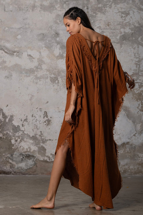 Zhenabia | PUSKUL Kaftan in Cinnamon