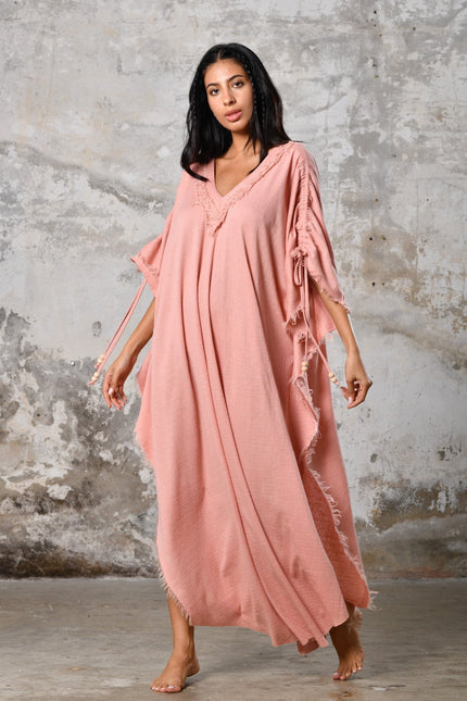 Zhenabia | PUSKUL Kaftan in Pink