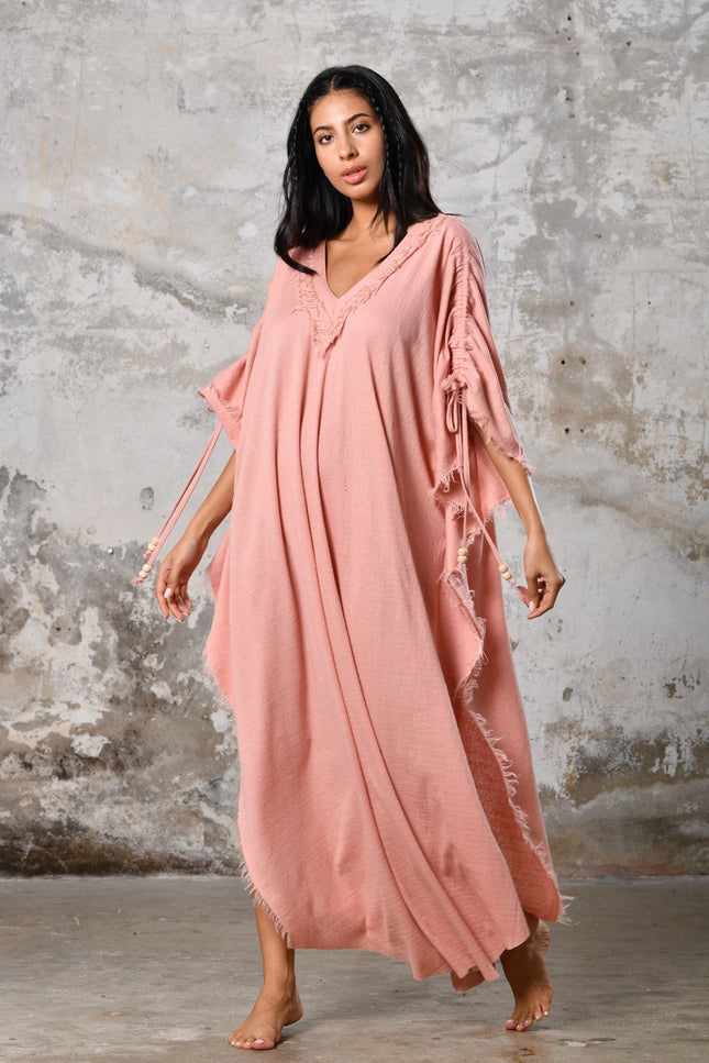 Zhenabia | PUSKUL Kaftan in Pink