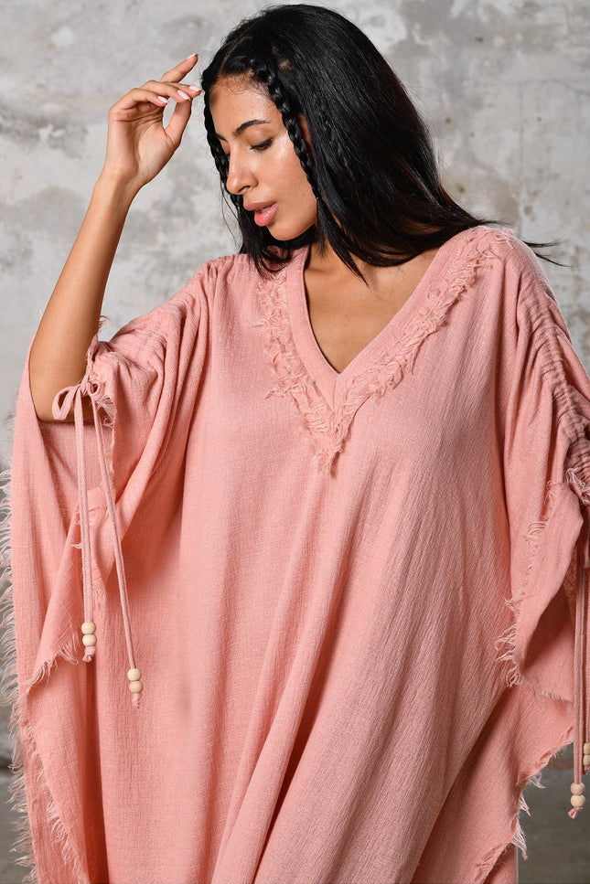 Zhenabia | PUSKUL Kaftan in Pink