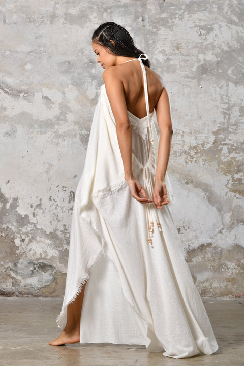 Zhenabia | PUSKUL Kaftan in White