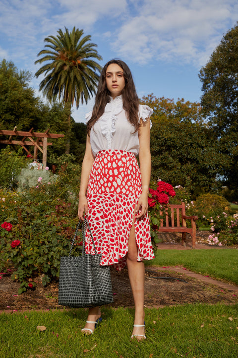 State Of Georgia I THE PARIS SKIRT - Giraffe red/white