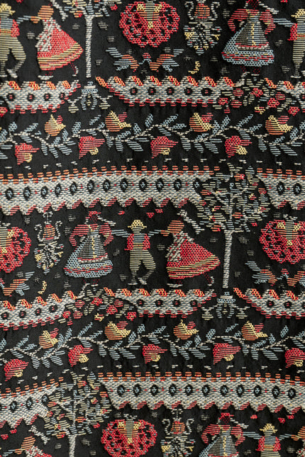 Pasadena Heirloom Jacquard Midaxi Skirt - Black
