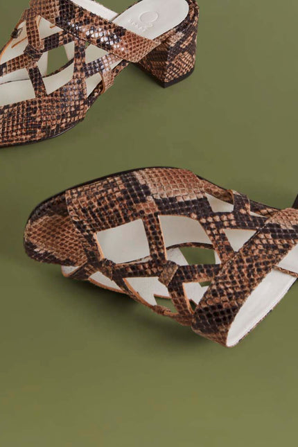 O2 Monde | Paula Slippers cuoio snake