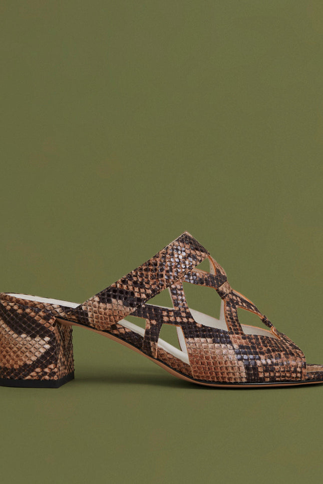 O2 Monde | Paula Slippers cuoio snake